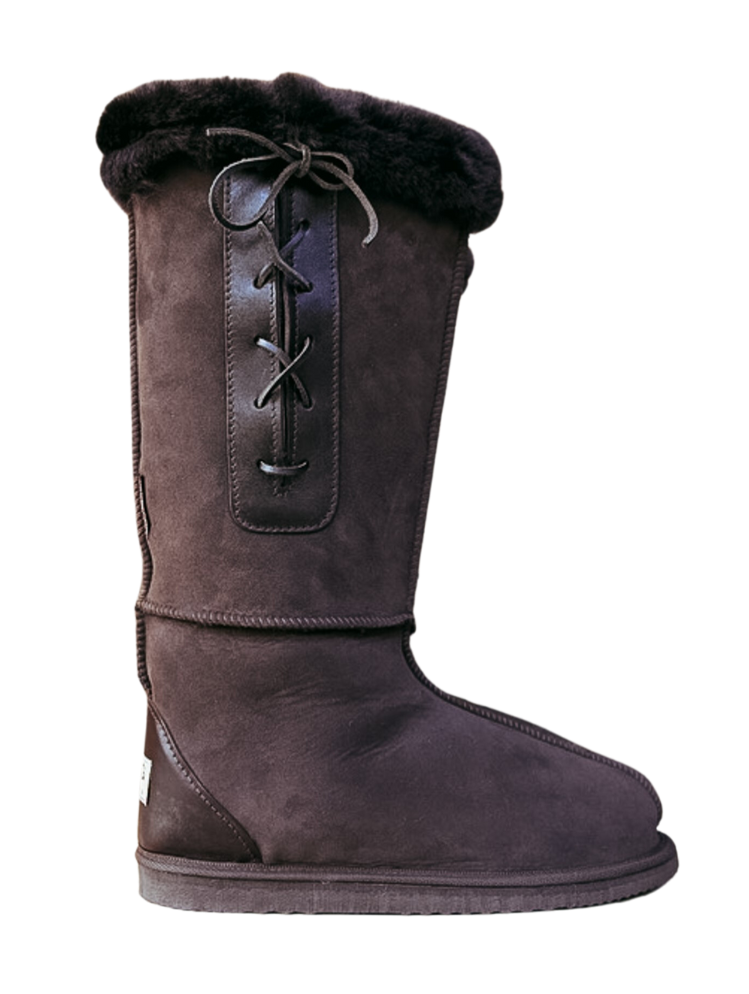 Long Lace Ugg Boot- Chocolate - Main Image