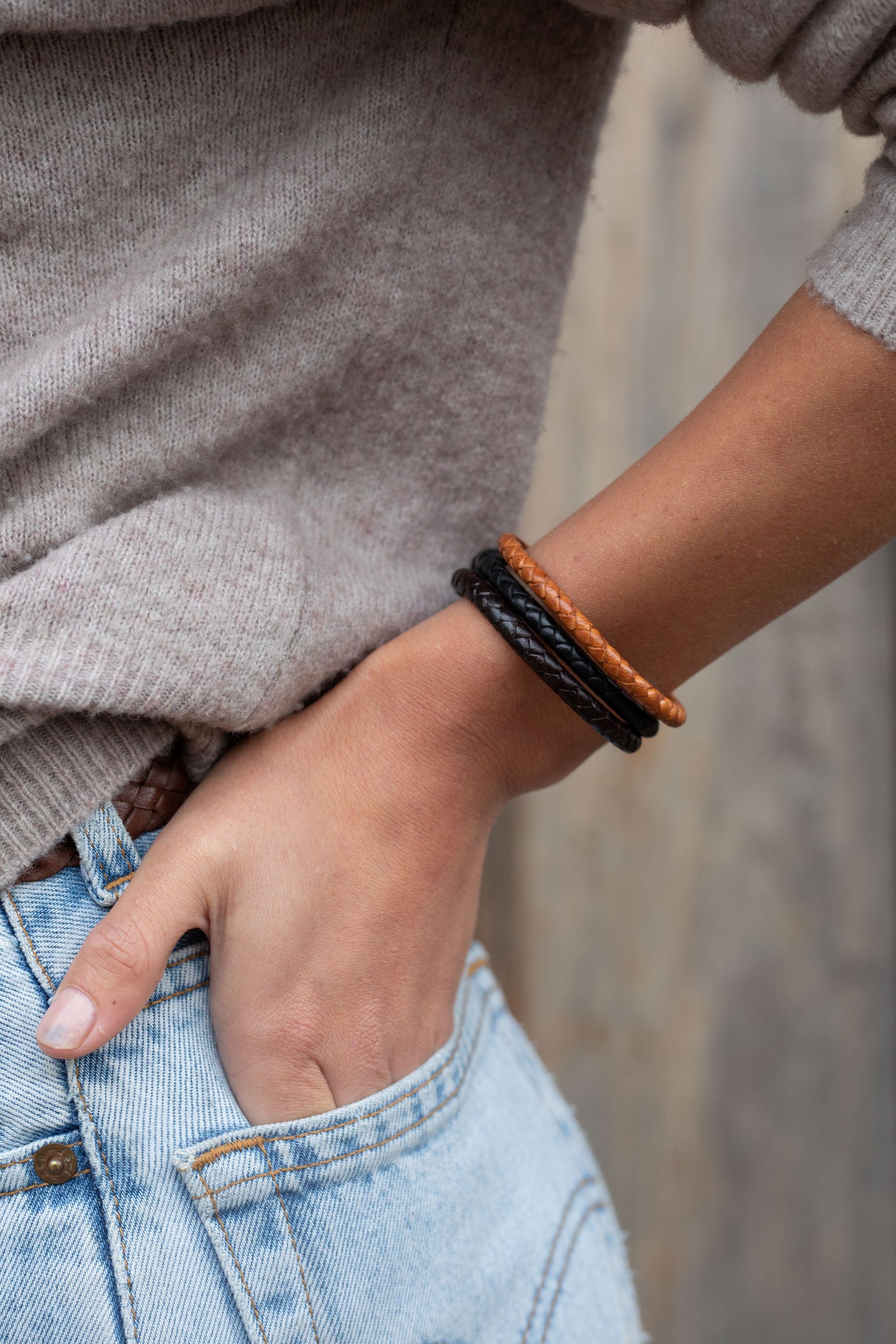 Plaited Leather Bracelet