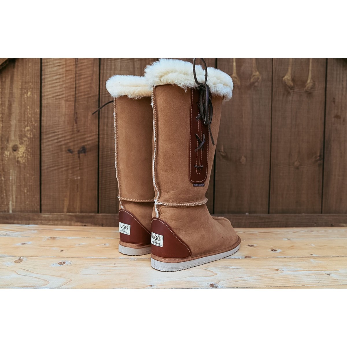 Long Lace Ugg Boot- Chestnut