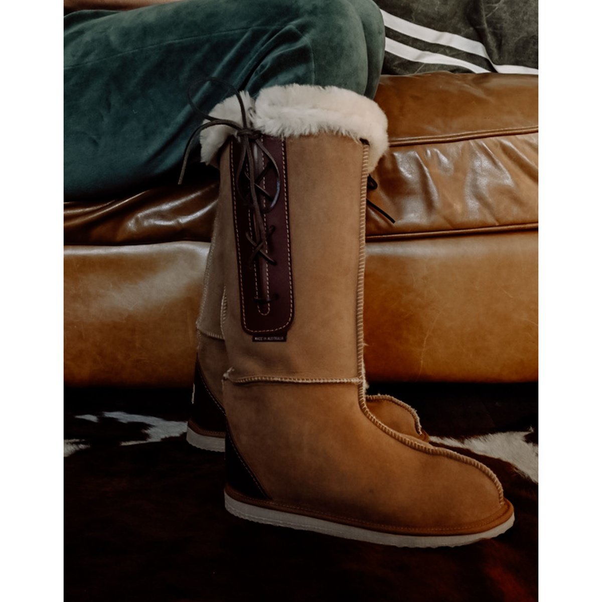 Long Lace Ugg Boot- Chestnut