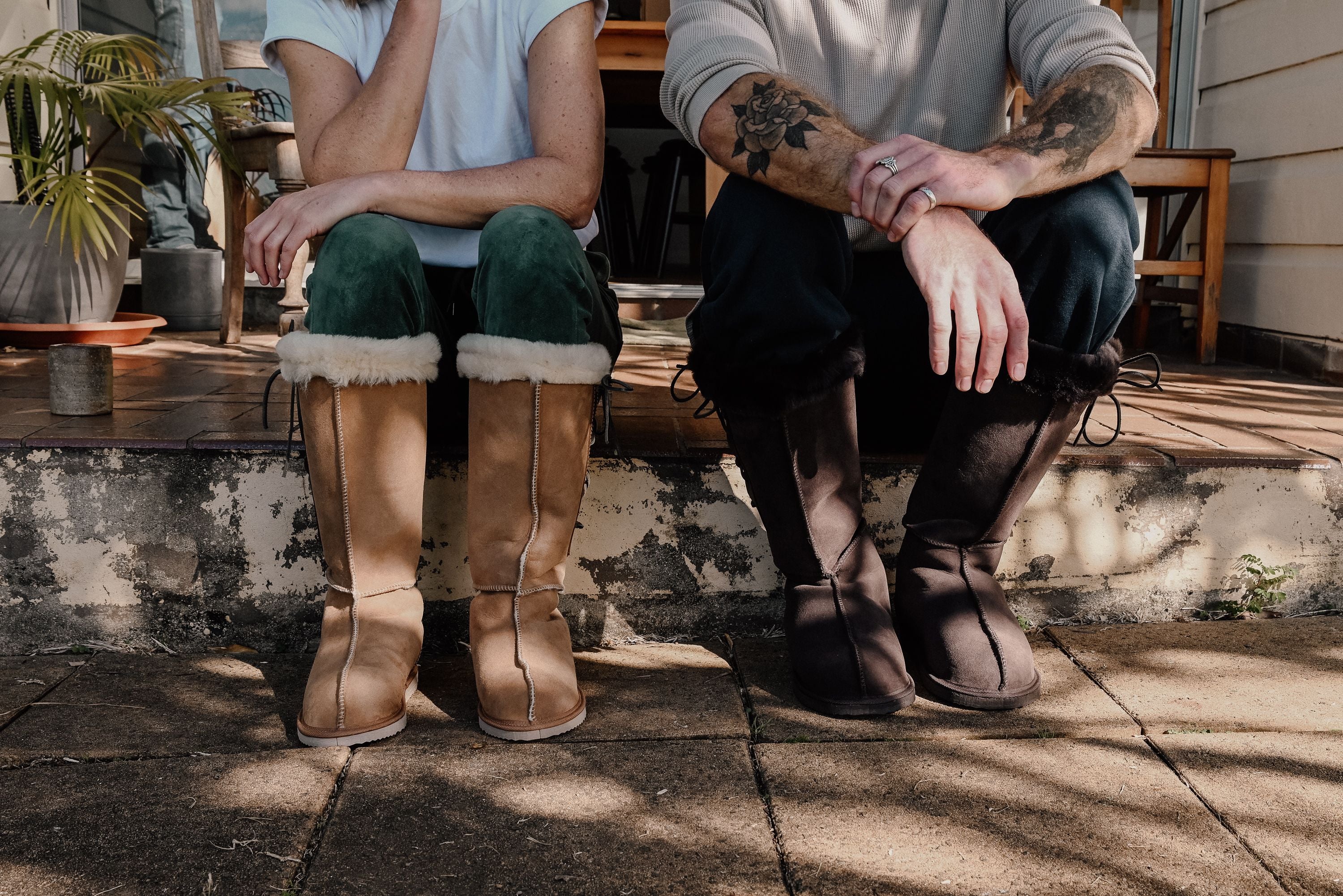 Long Lace Ugg Boot- Chestnut