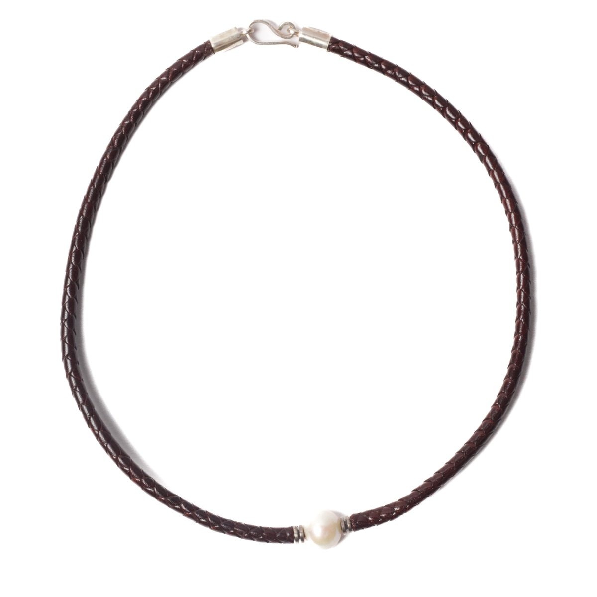 Plaited Necklace- Single Pearl