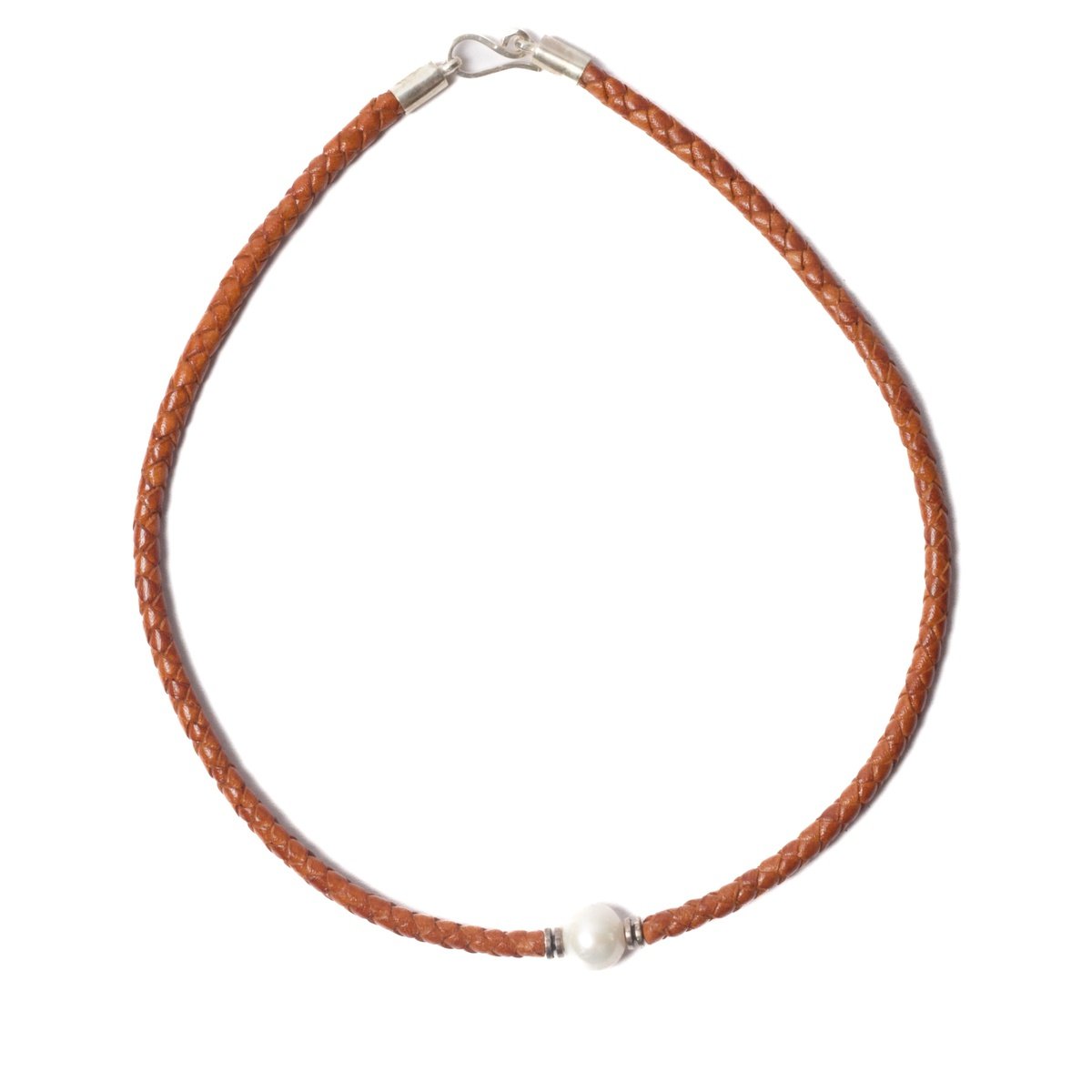 Plaited Necklace- Single Pearl