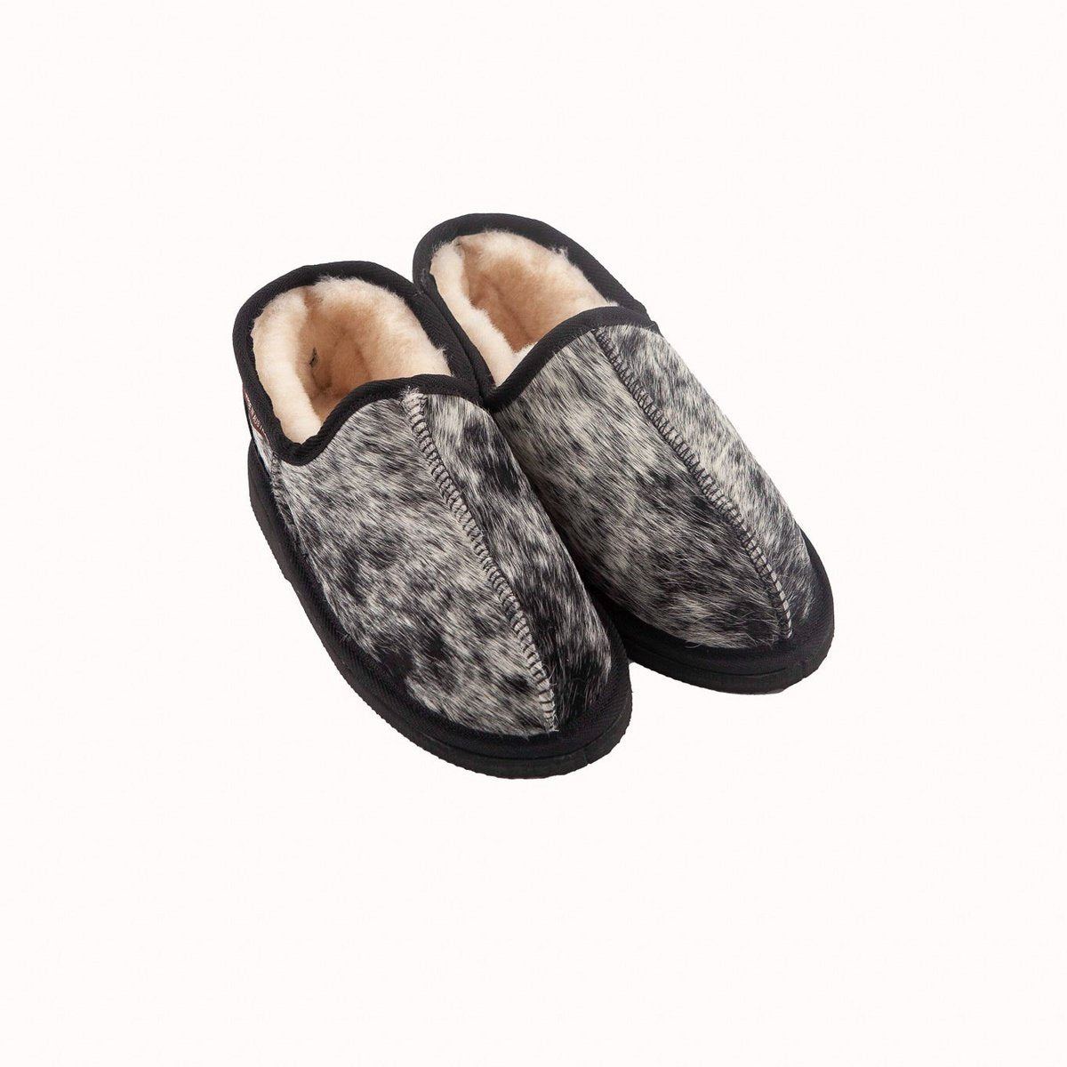 Slipper- Rawhide Black and White