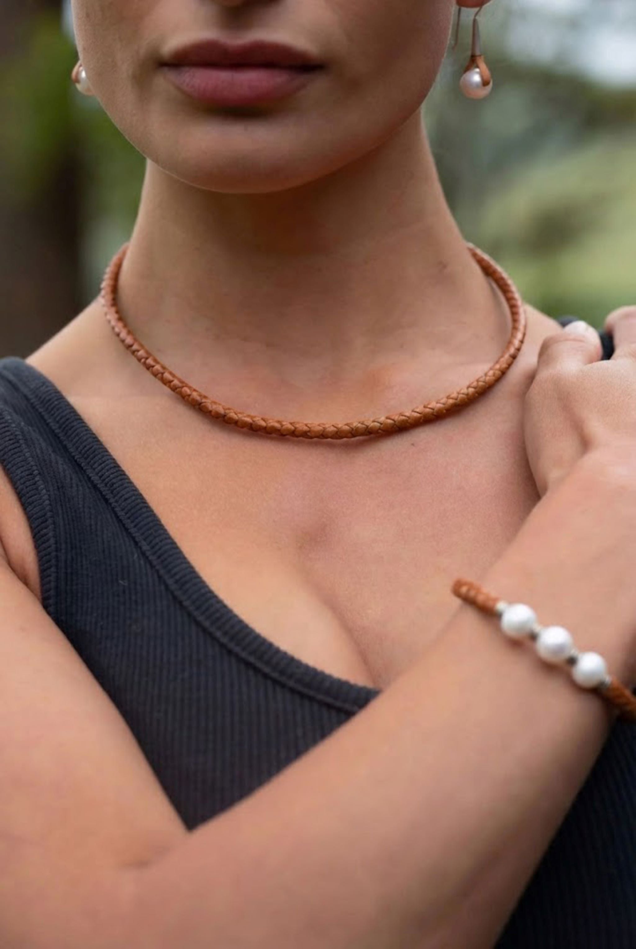 Plaited Leather Necklace