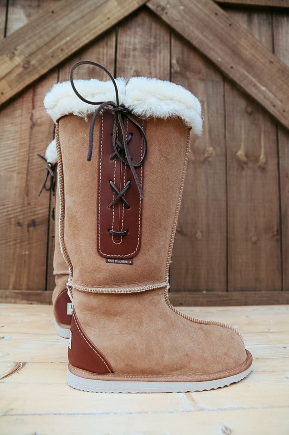 Long Lace Ugg Boot- Chestnut