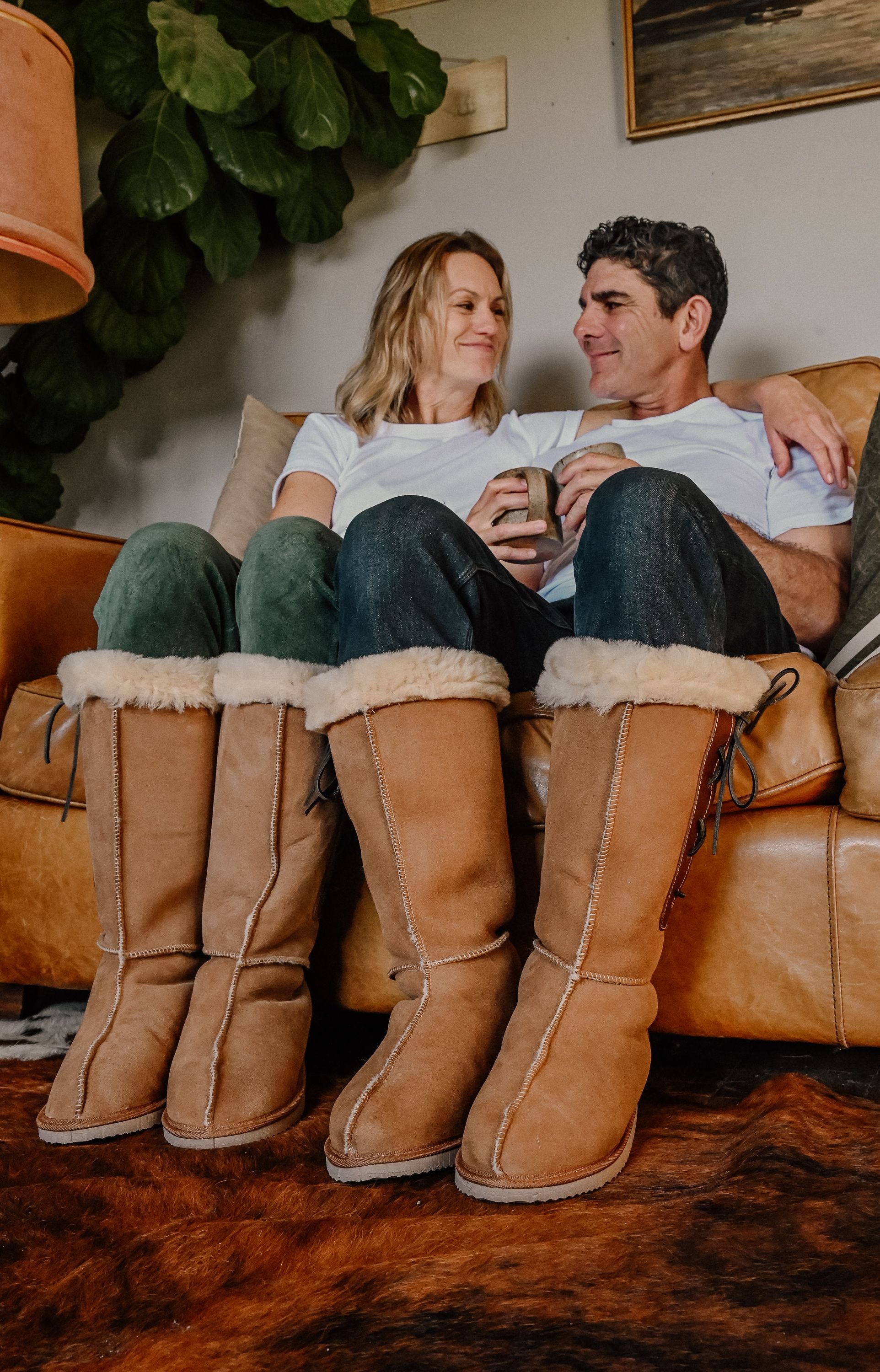 Long Lace Ugg Boot- Chestnut
