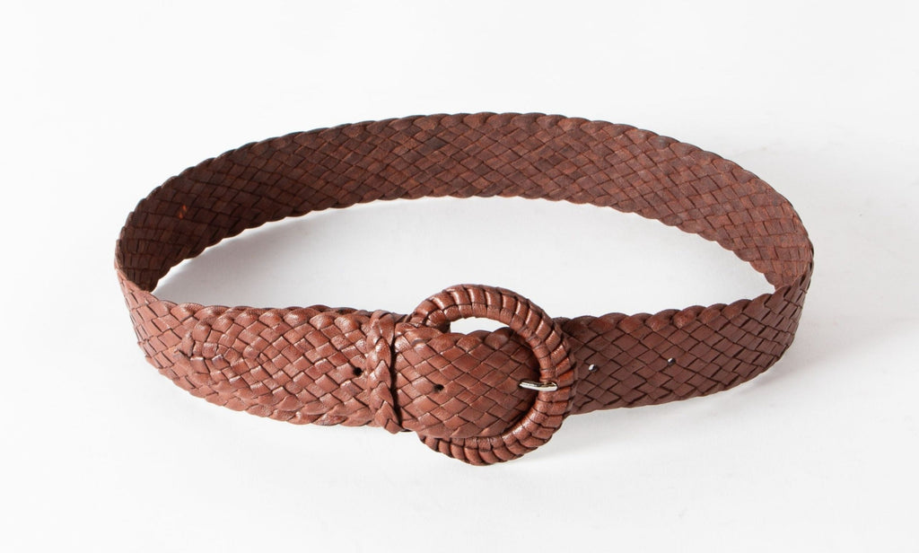 Braided Belt Kangaroo Plaited Belt Brown 1/2 Inch Plaited O Ring