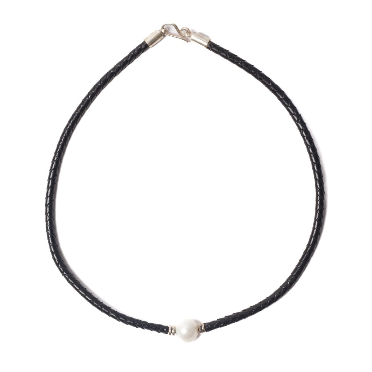 Plaited Necklace- Single Pearl