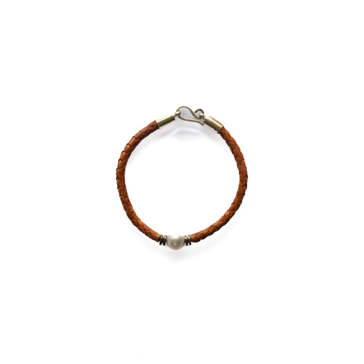 Plaited Bracelet w/ Single Pearl