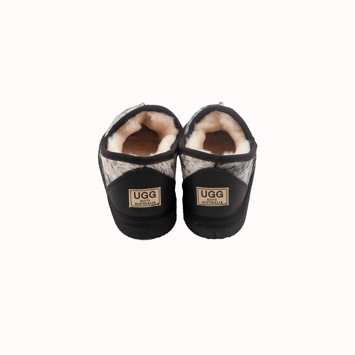 Slipper- Rawhide Black and White